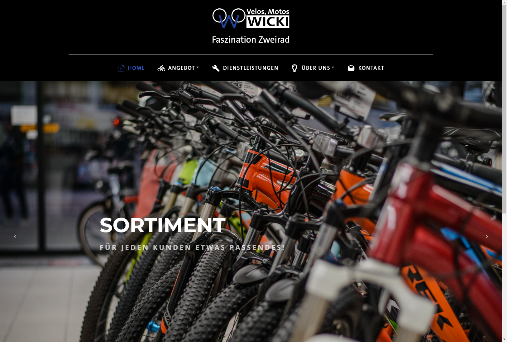 Webseite - Velos, Motos Wicki GmbH