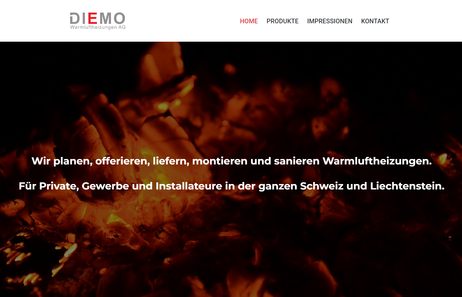 Webseite - Diemo Warmluftheizungen